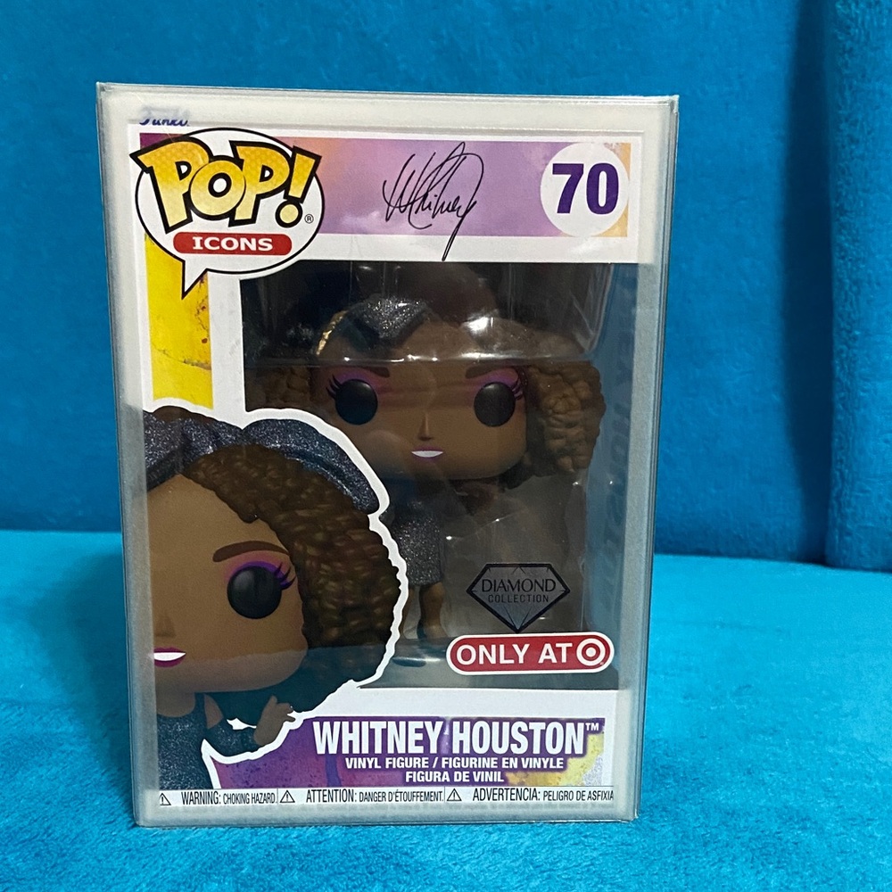 Funko Pop Icons Vinyl Figure with Brown Hair and Purple Outfit